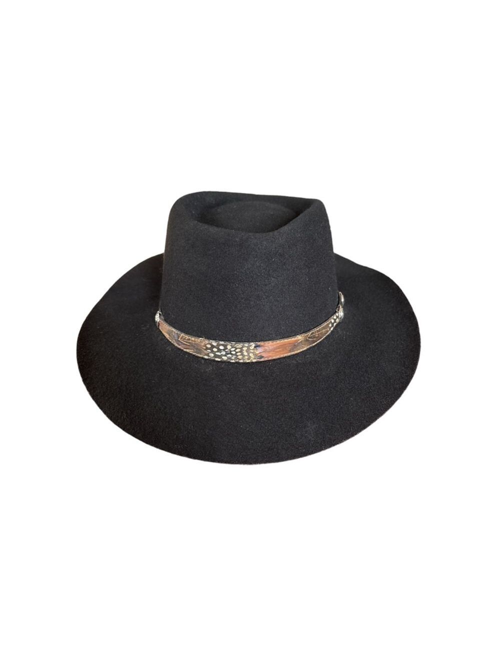 Men’s Broner Black Felt Hat with Feather Band One Size